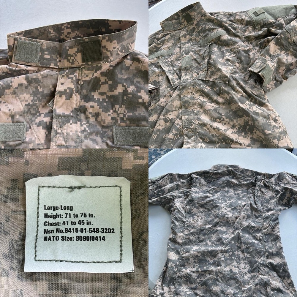 US Army‎ ACU Digital Camo Combat Shirt Large-Long 8415-01-548-3202 Tactical